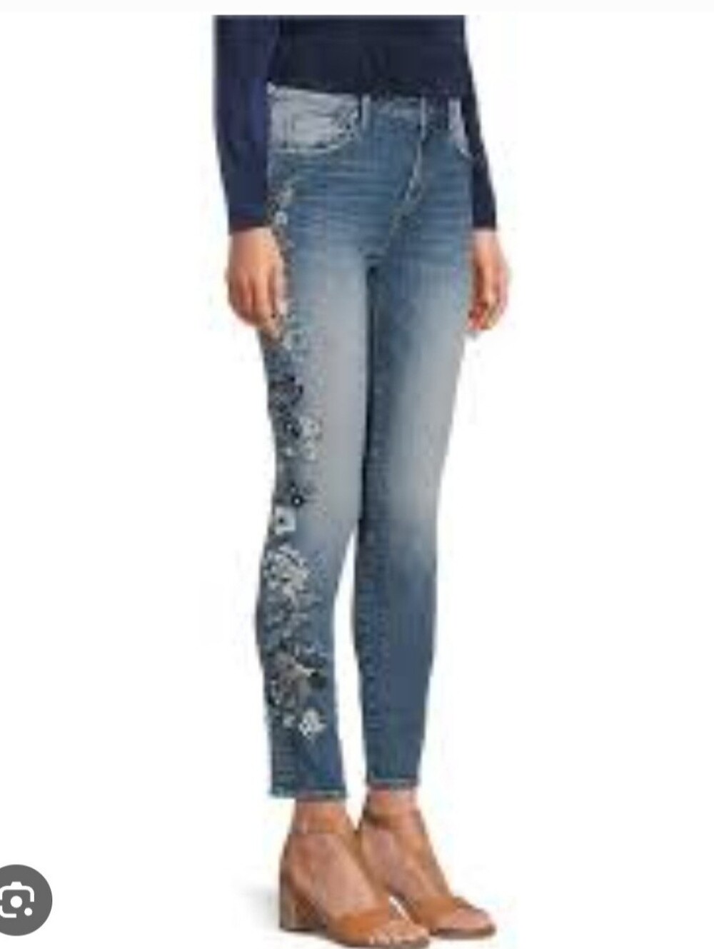 Driftwood X Bluebell Fleur Jackie Floral Embroide Jeans - Blue
